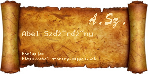 Abel Szörény névjegykártya